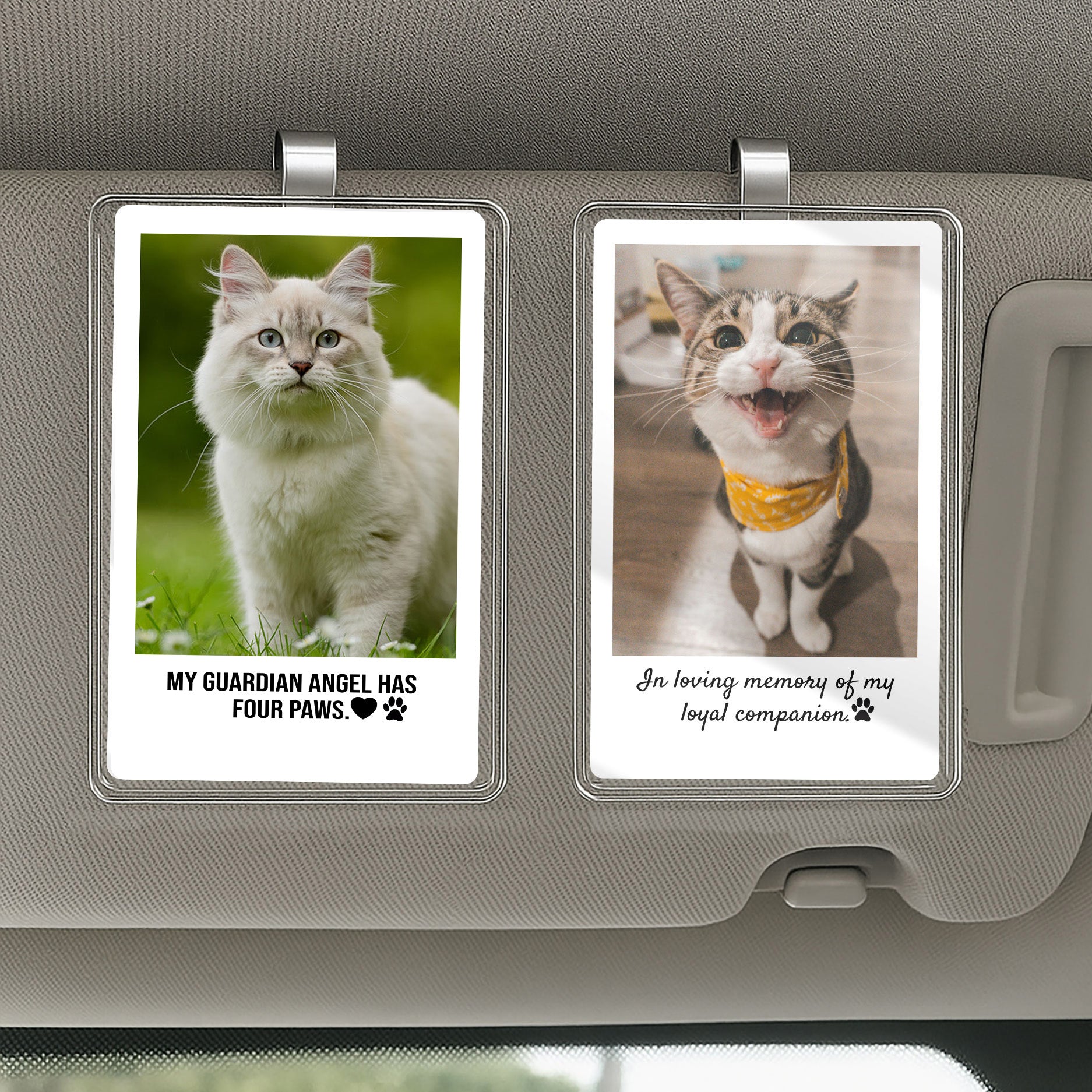 Personalized Car Visor Clip For Pet Memorial - Custom Photo & Name Keepsake