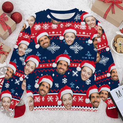 Funny Custom Face Ugly Christmas Sweatshirt | Personalized Photo Crewneck | Unique Holiday Gift Idea