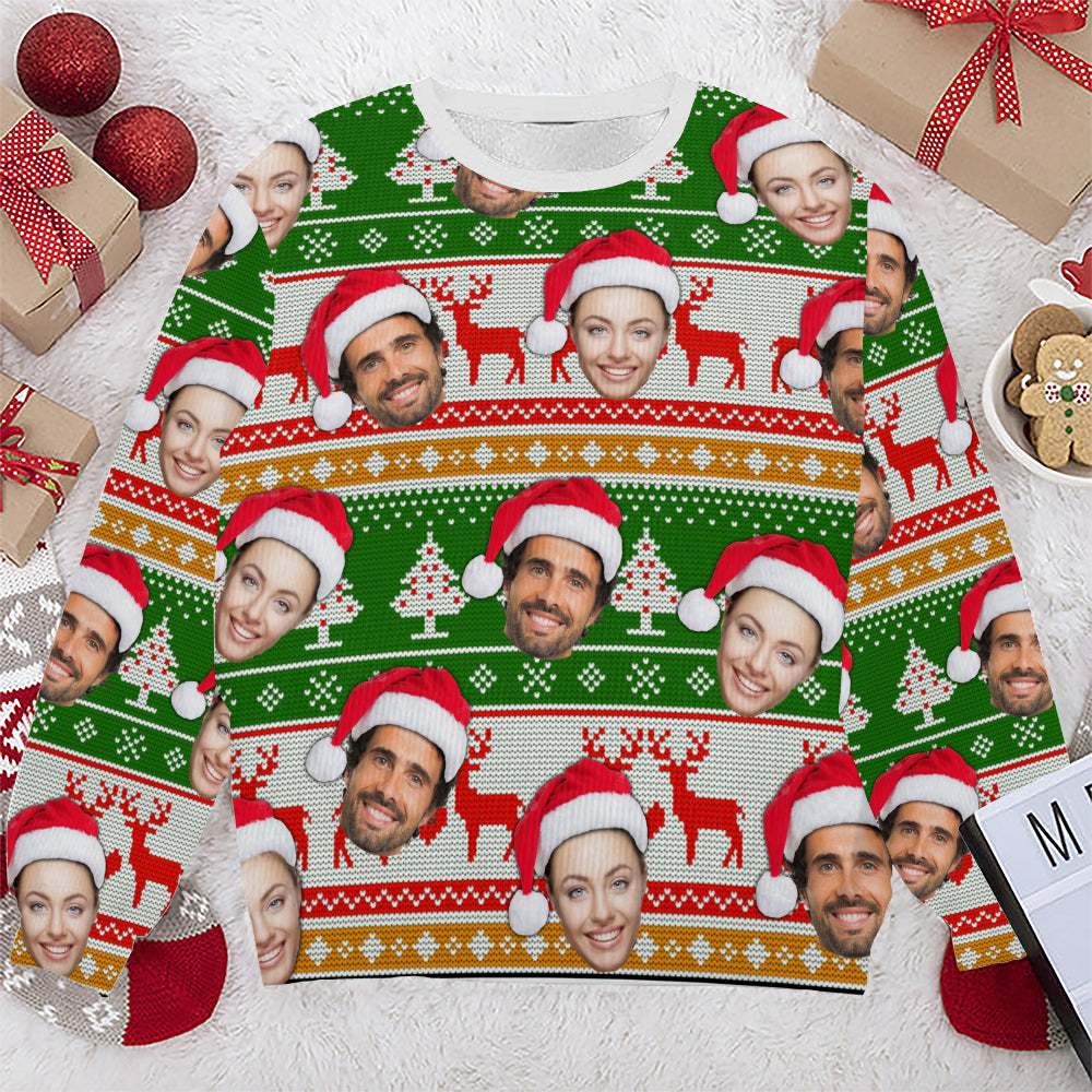 Personalized Gift Custom Ugly Christmas Sweater, Custom Face Crewneck Sweatshirt, Personalized Family Photo Sweater, Custom Gift for Men Women, Family Party Gifts Wool Sweater - LuthCreative