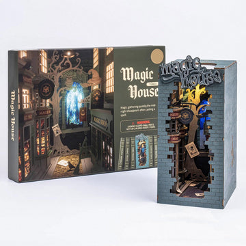 Magic House DIY Book Nook Diagon Alley Bookshelf Insert Wizard School Miniature Kit Inspired