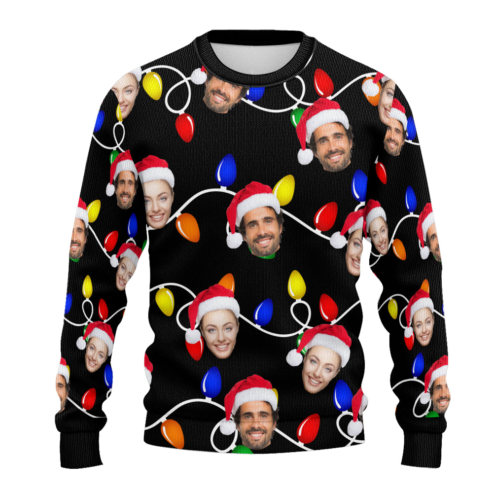 Personalized Gift Custom Ugly Christmas Sweater, Custom Face Crewneck Sweatshirt, Personalized Family Photo Sweater, Custom Gift for Men Women, Family Party Gifts Wool Sweater - LuthCreative