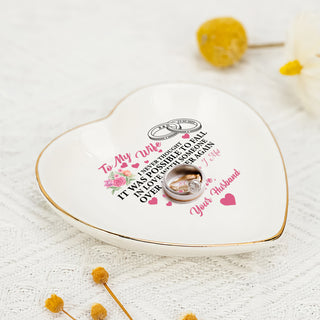 Personalized Heart Jewelry Dish - 'Falling in Love Again' Wife Gift - LuthCreative