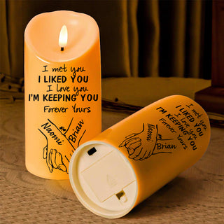 "From First Meeting to Forever"Custom Photo Led Memorial Candle - Memorial Personalized Custom LED Candle