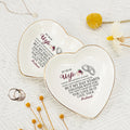 Personalized Heart Jewelry Dish - 'My Dear Wife' Long Distance Love Gift - LuthCreative