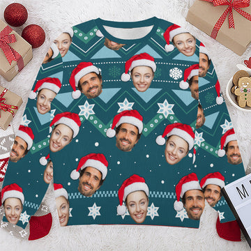 Personalized Gift Custom Ugly Christmas Sweater, Custom Face Crewneck Sweatshirt, Personalized Family Photo Sweater, Custom Gift for Men Women, Family Party Gifts Wool Sweater - LuthCreative