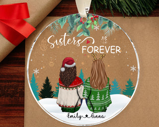 Personalized Sisters Forever Ornament, Sisters Ornament, Sibling Ornaments, Memorial Sisters, Besties Acrylic Ornament