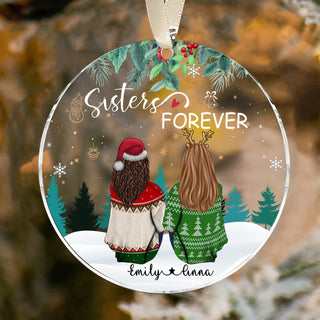 Personalized Sisters Forever Ornament, Sisters Ornament, Sibling Ornaments, Memorial Sisters, Besties Acrylic Ornament