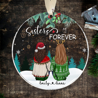 Personalized Sisters Forever Ornament, Sisters Ornament, Sibling Ornaments, Memorial Sisters, Besties Acrylic Ornament