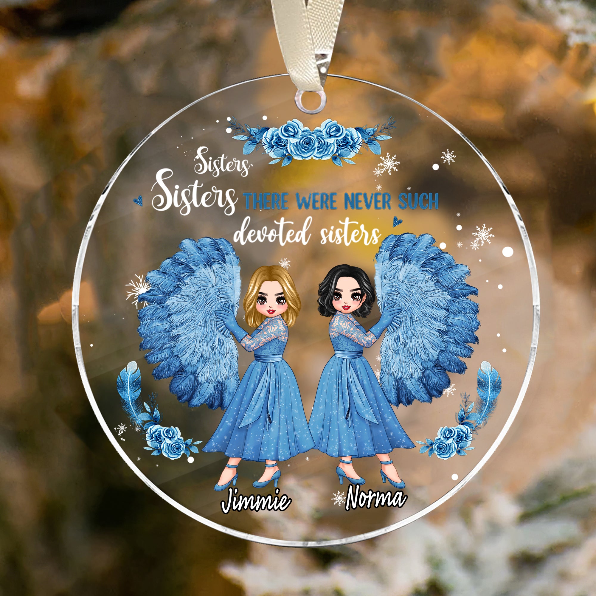 Custom sisters sisters There Were Never Such Acrylic Ornament, Christmas ornament for sister, bestie ornament - LuthCreative