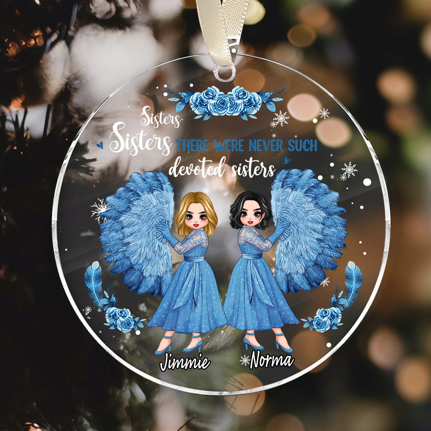 Custom sisters sisters There Were Never Such Acrylic Ornament, Christmas ornament for sister, bestie ornament - LuthCreative