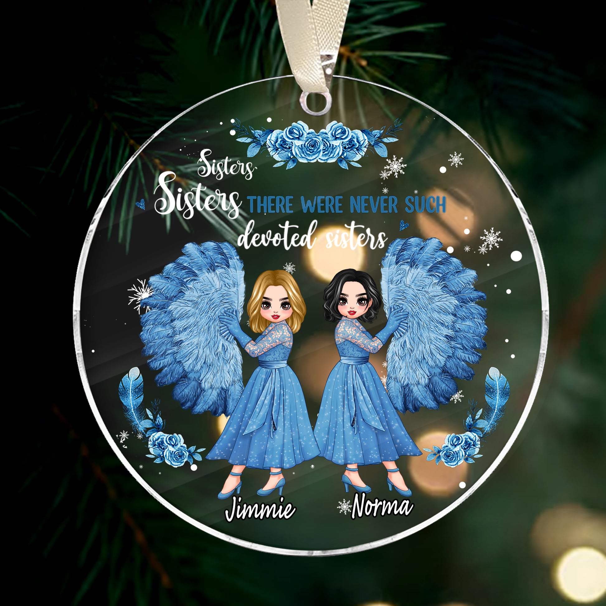 Custom sisters sisters There Were Never Such Acrylic Ornament, Christmas ornament for sister, bestie ornament - LuthCreative