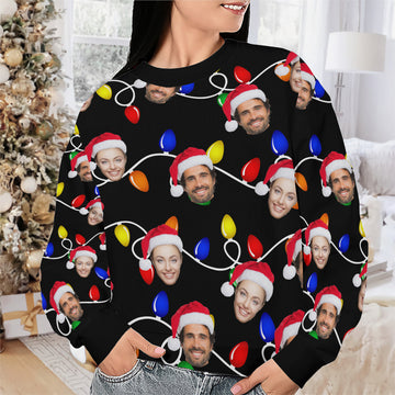 Personalized Gift Custom Ugly Christmas Sweater, Custom Face Crewneck Sweatshirt, Personalized Family Photo Sweater, Custom Gift for Men Women, Family Party Gifts Wool Sweater - LuthCreative