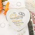 Personalized Heart Jewelry Dish - 'Long Distance Love' Wife Gift - LuthCreative