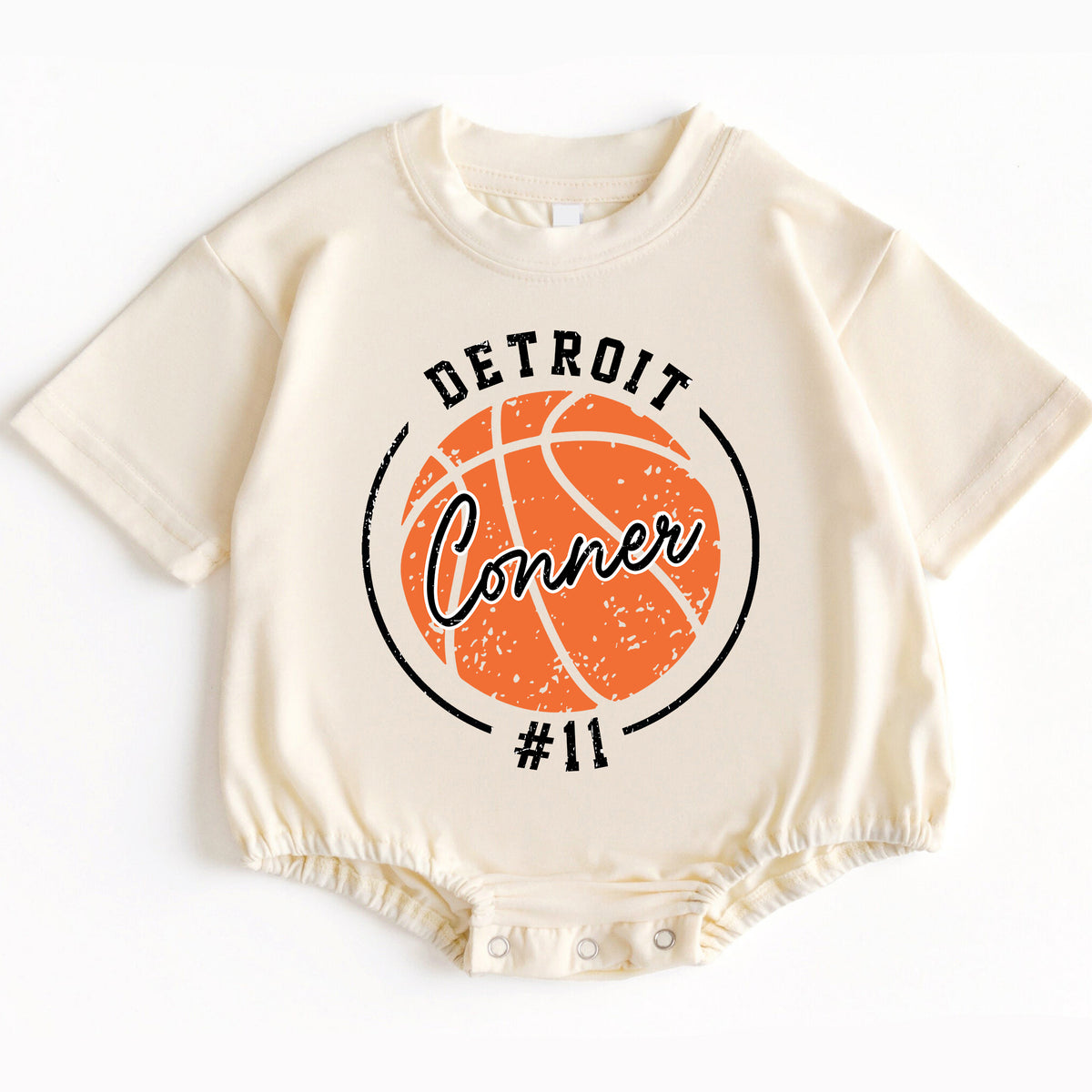 Custom Team Name with Basketball romper, Baby Basketball Onesies, Sports Bodysuits, Basketball baby - LuthCreative