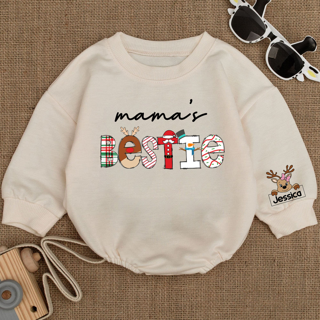 Baby Romper Long Sleeve Customize Mama's Bestie Personalized Custom Babysuit - Gift For Baby - LuthCreative