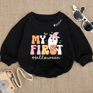 Baby Romper Long Sleeve Customize My First Halloween Personalized Custom Babysuit - Gift For Baby