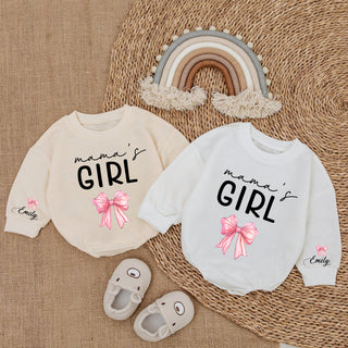 Baby Romper Long Sleeve Customize Nana's Girl Personalized Custom Babysuit - Gift For Baby