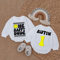 Romper Baby Long Sleeve Customize One Happy Dude Personalized Custom Babysuit - Gift For Baby - LuthCreative