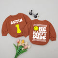 Romper Baby Long Sleeve Customize One Happy Dude Personalized Custom Babysuit - Gift For Baby - LuthCreative