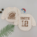 Baby Romper Long Sleeve Customize Football Babe Personalized Custom Babysuit - Gift For Baby - LuthCreative