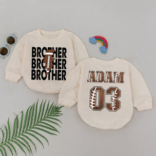 Baby Romper Long Sleeve Customize Brother Personalized Custom Babysuit - Gift For Baby