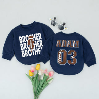 Baby Romper Long Sleeve Customize Brother Personalized Custom Babysuit - Gift For Baby