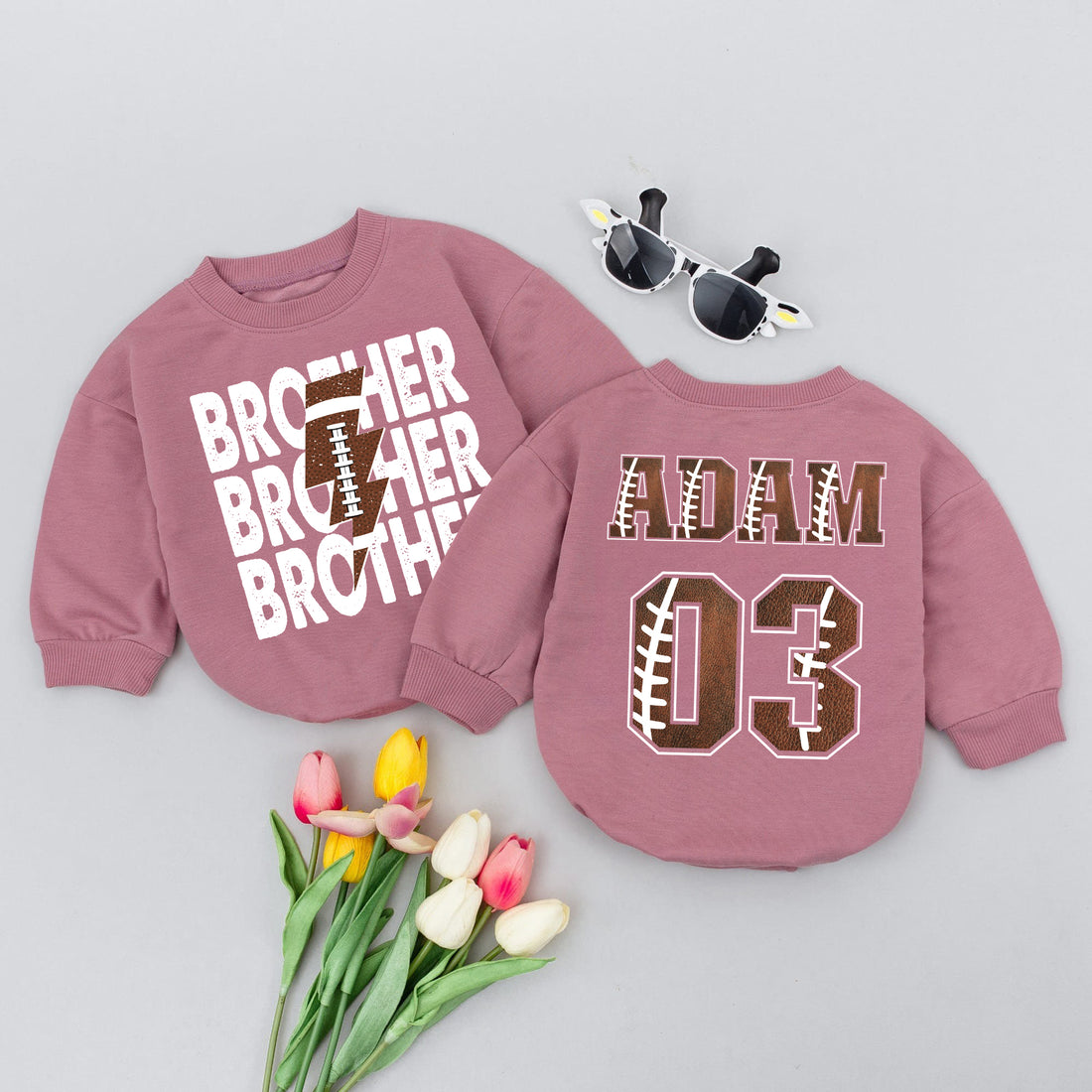 Baby Romper Long Sleeve Customize Brother Personalized Custom Babysuit - Gift For Baby - LuthCreative