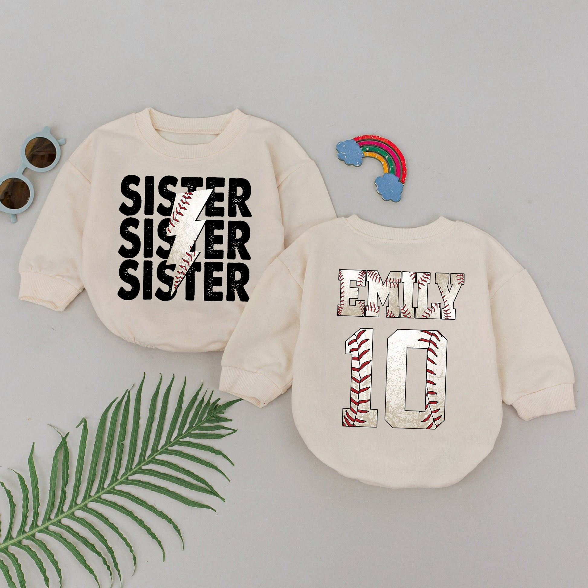 Baby Romper Long Sleeve Customize Sister Personalized Custom Babysuit - Gift For Baby - LuthCreative