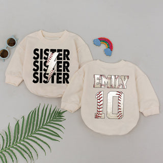 Baby Romper Long Sleeve Customize Sister Personalized Custom Babysuit - Gift For Baby