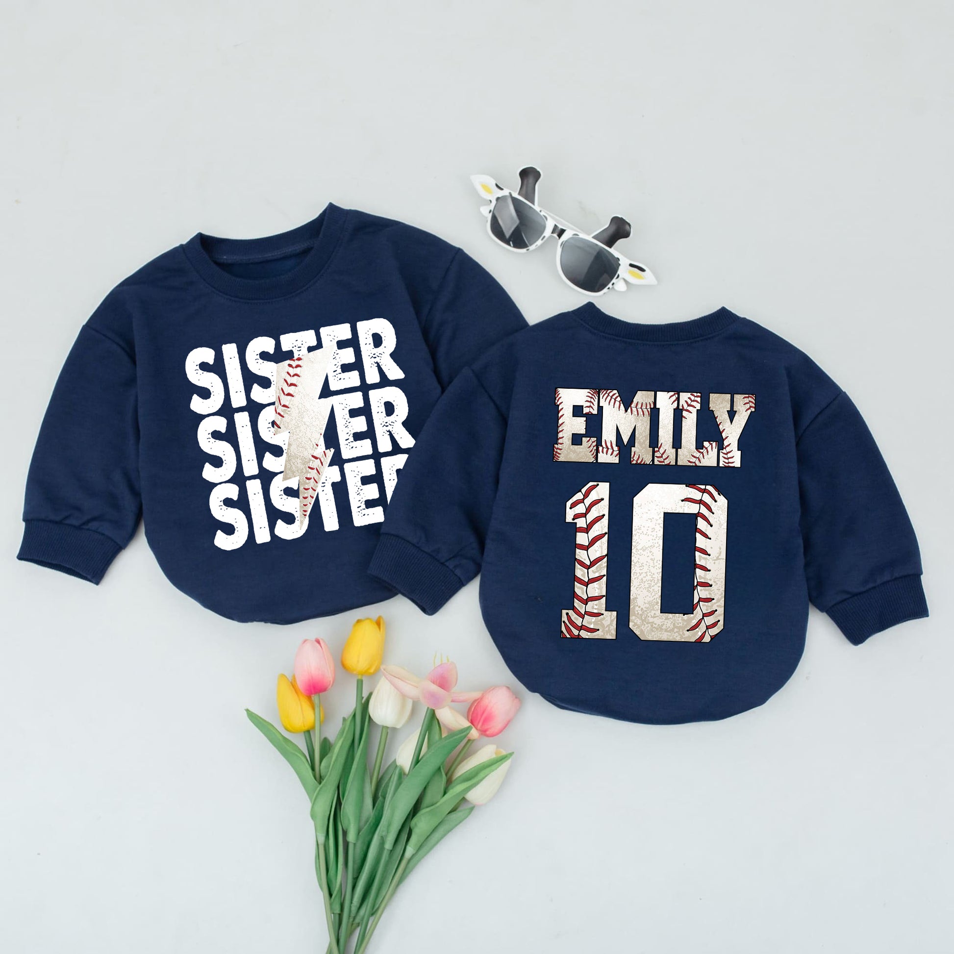 Baby Romper Long Sleeve Customize Sister Personalized Custom Babysuit - Gift For Baby - LuthCreative