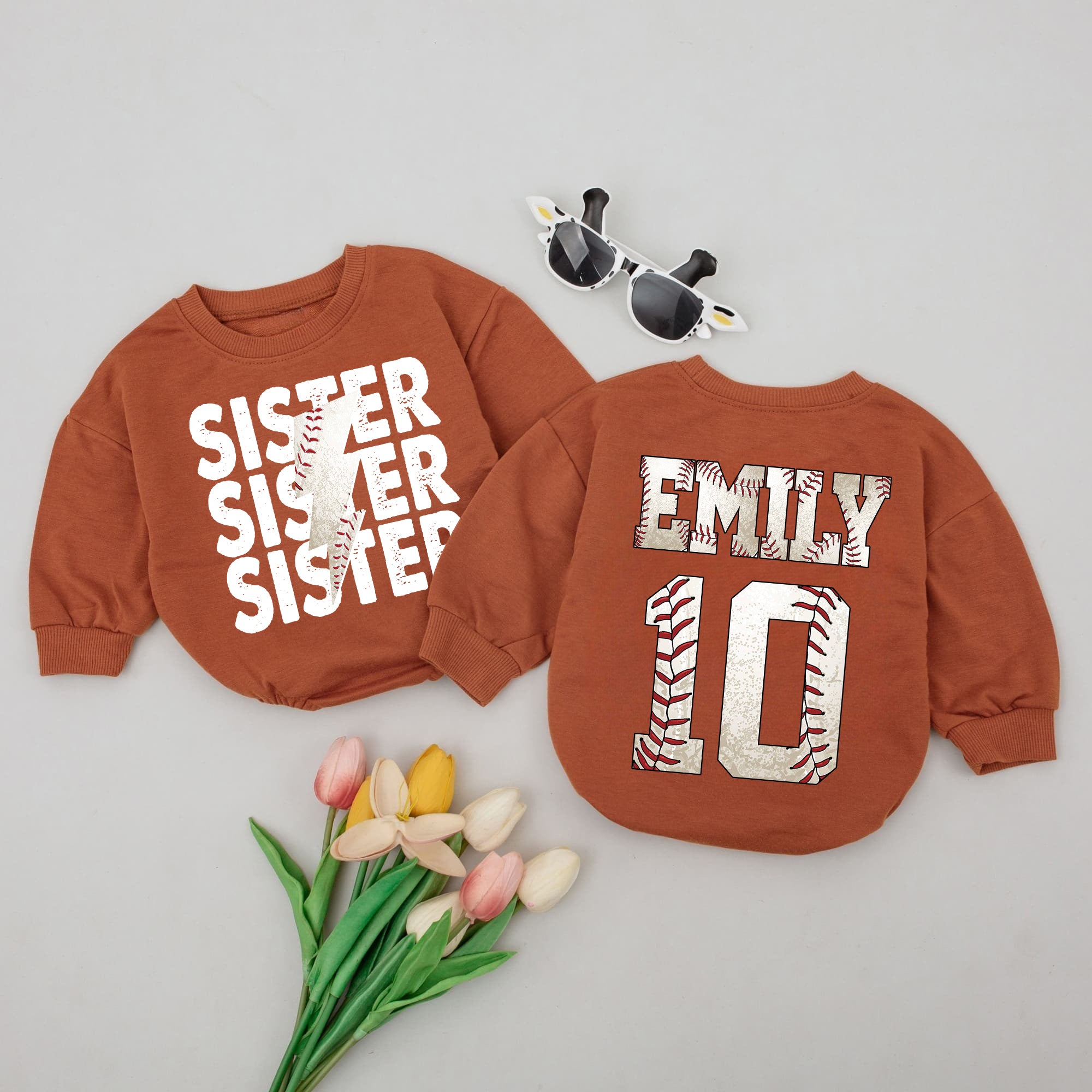 Baby Romper Long Sleeve Customize Sister Personalized Custom Babysuit - Gift For Baby - LuthCreative