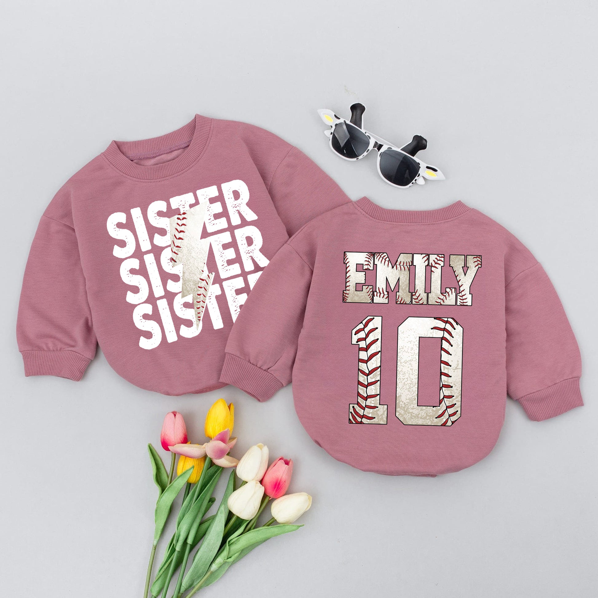 Baby Romper Long Sleeve Customize Sister Personalized Custom Babysuit - Gift For Baby - LuthCreative