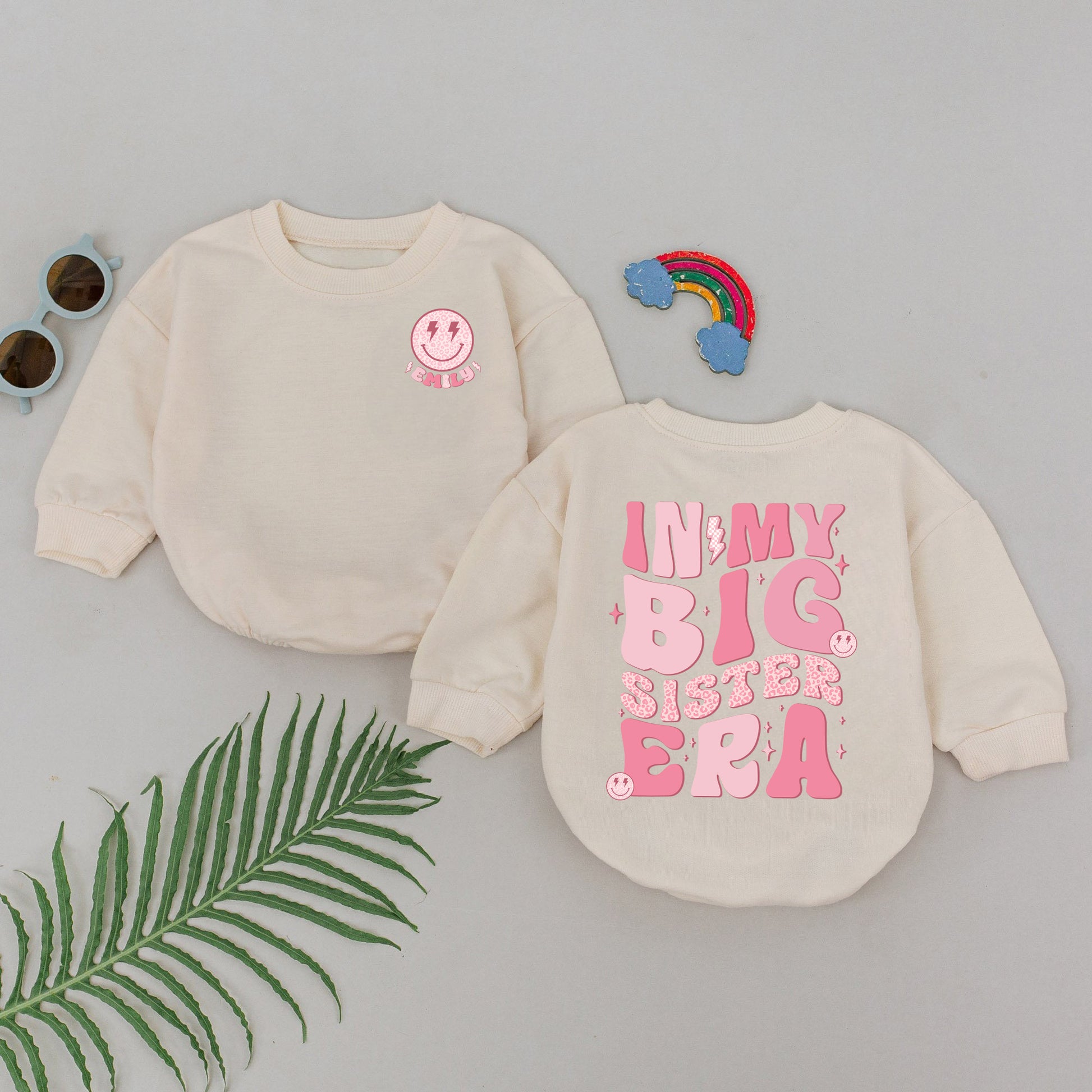 Baby Bodysuit Romper Long Sleeve Customize In My Big Sister Era Personalized Custom Babysuit - Gift For Baby - LuthCreative