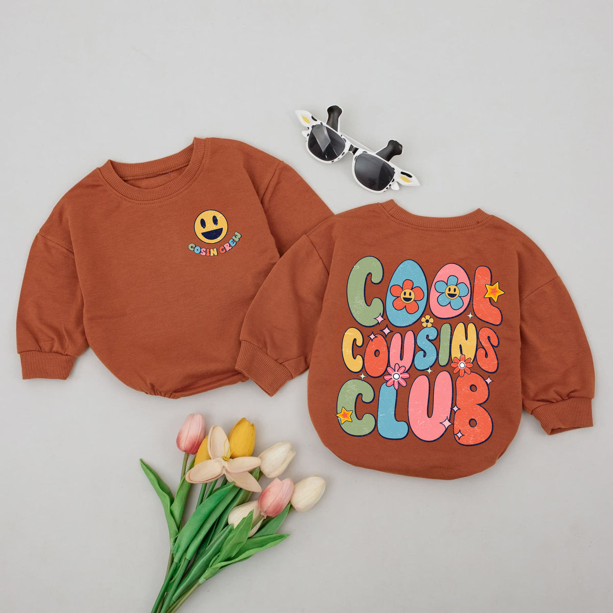 Baby Romper Long Sleeve Customize Cool Cousins Club Personalized Custom Babysuit - Gift For Baby - LuthCreative