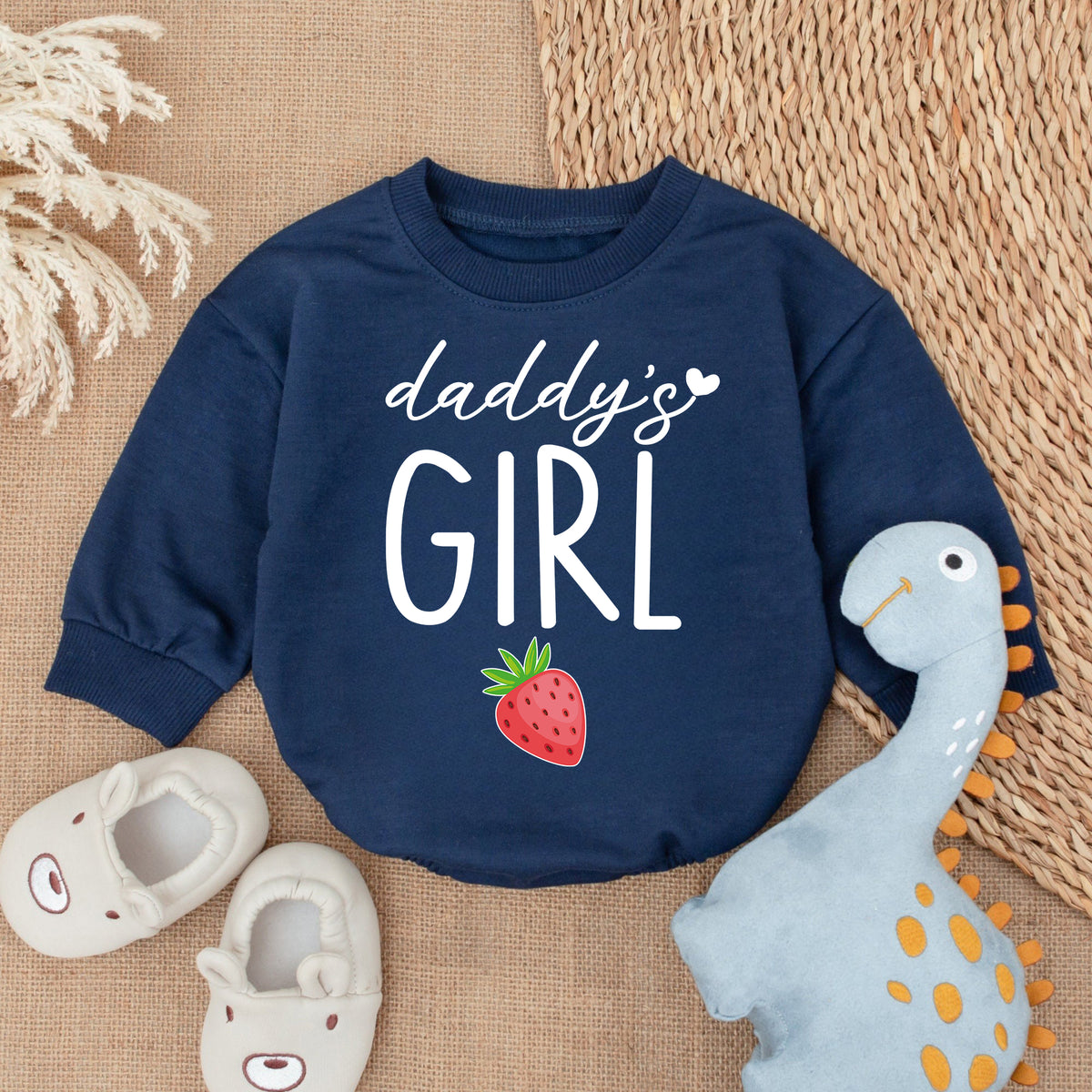 Baby Romper Long Sleeve Customize Strawberry Personalized Custom Babysuit - Gift For Baby - LuthCreative