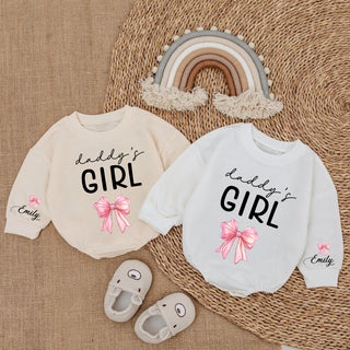 Baby Romper Long Sleeve Customize Daddy's Girl Personalized Custom Babysuit - Gift For Baby