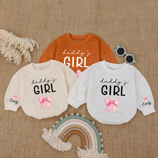 Baby Romper Long Sleeve Customize Daddy's Girl Personalized Custom Babysuit - Gift For Baby