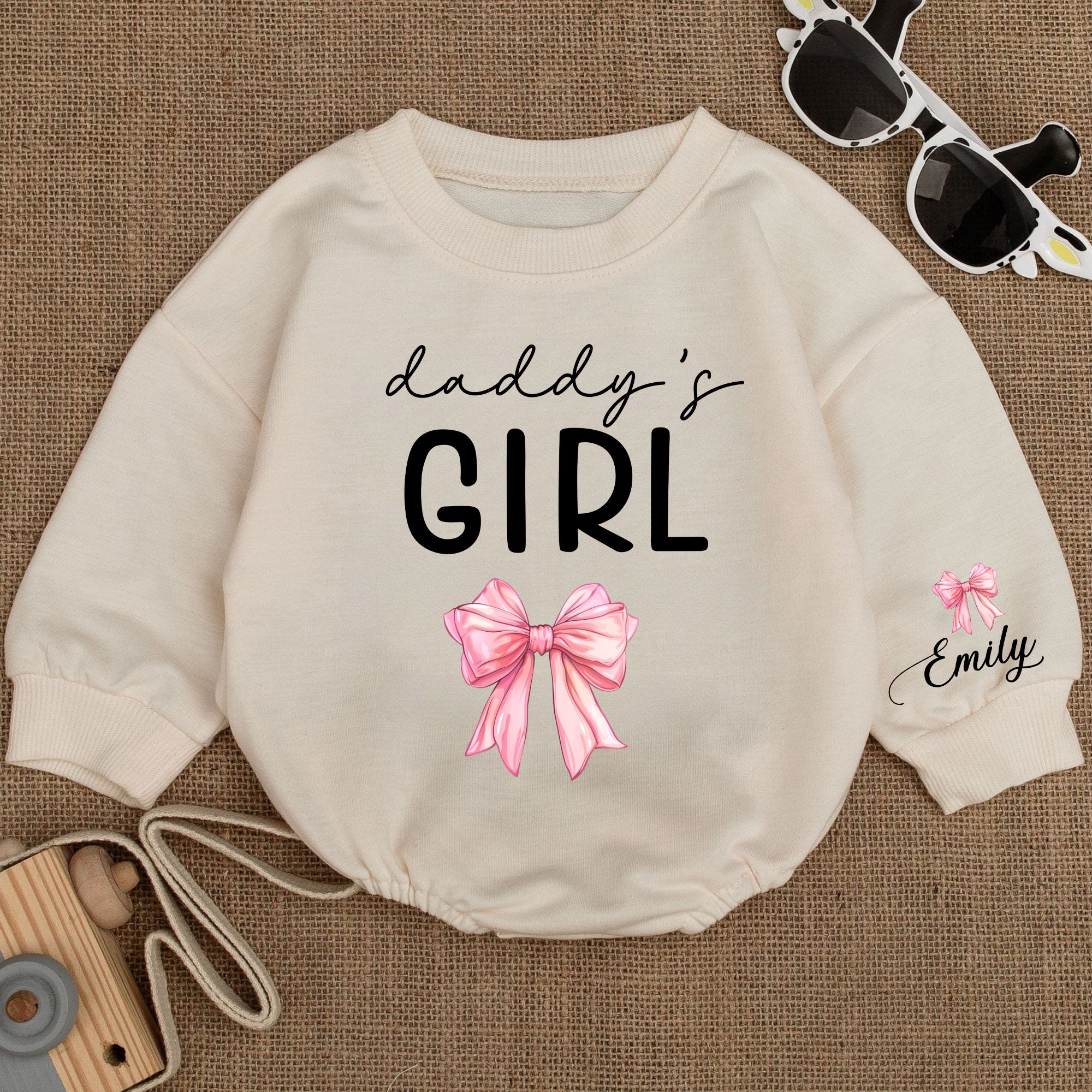 Baby Romper Long Sleeve Customize Daddy's Girl Personalized Custom Babysuit - Gift For Baby - LuthCreative