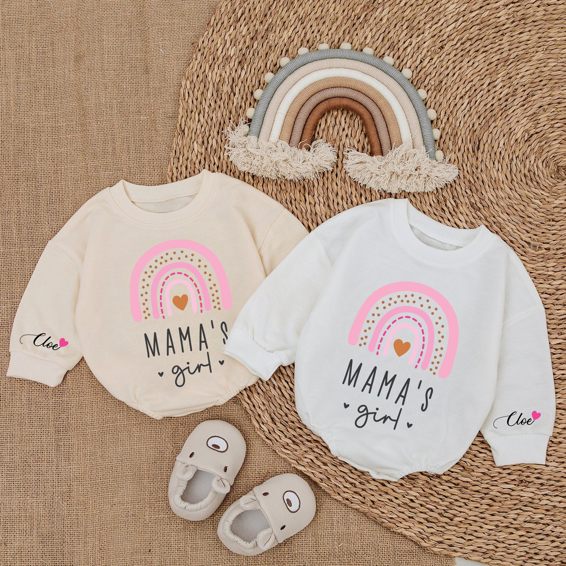 Baby Romper Long Sleeve Customize Mama's Girl Personalized Custom Babysuit - Gift For Baby - LuthCreative