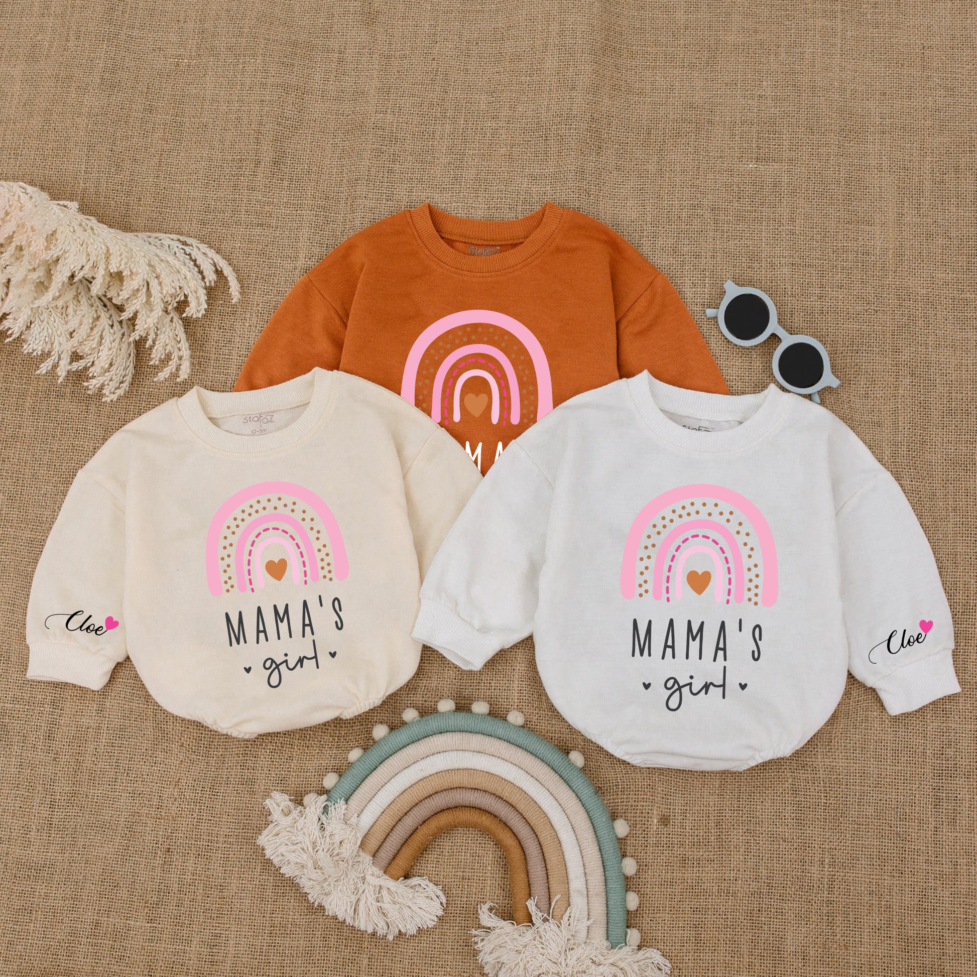 Baby Romper Long Sleeve Customize Mama's Girl Personalized Custom Babysuit - Gift For Baby - LuthCreative