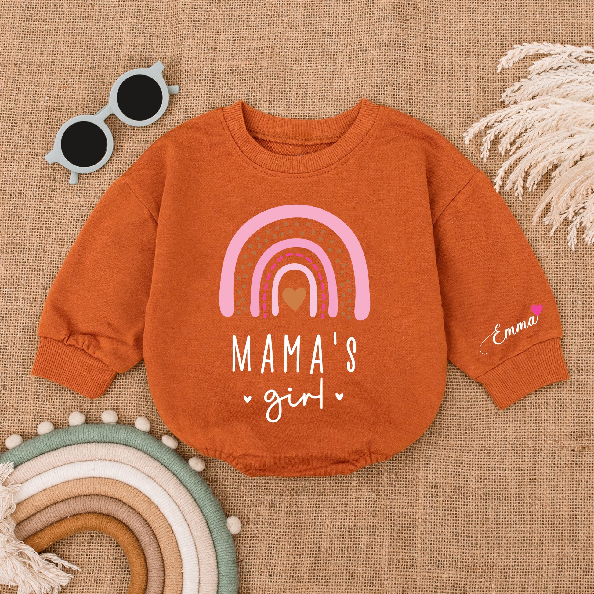 Baby Romper Long Sleeve Customize Mama's Girl Personalized Custom Babysuit - Gift For Baby - LuthCreative