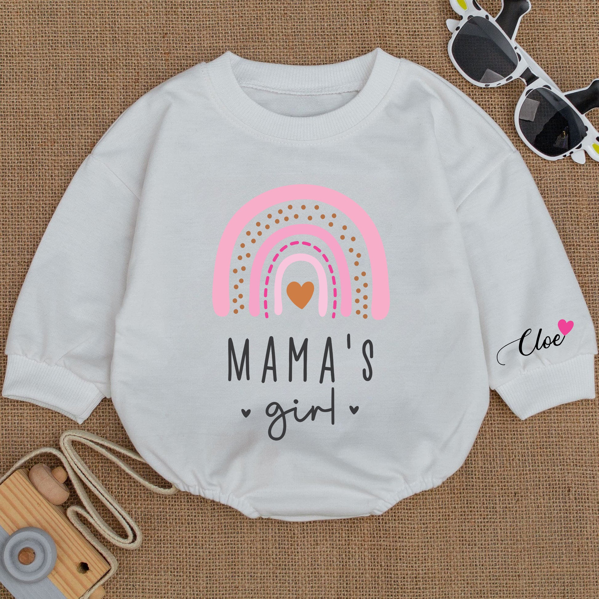 Baby Romper Long Sleeve Customize Mama's Girl Personalized Custom Babysuit - Gift For Baby - LuthCreative