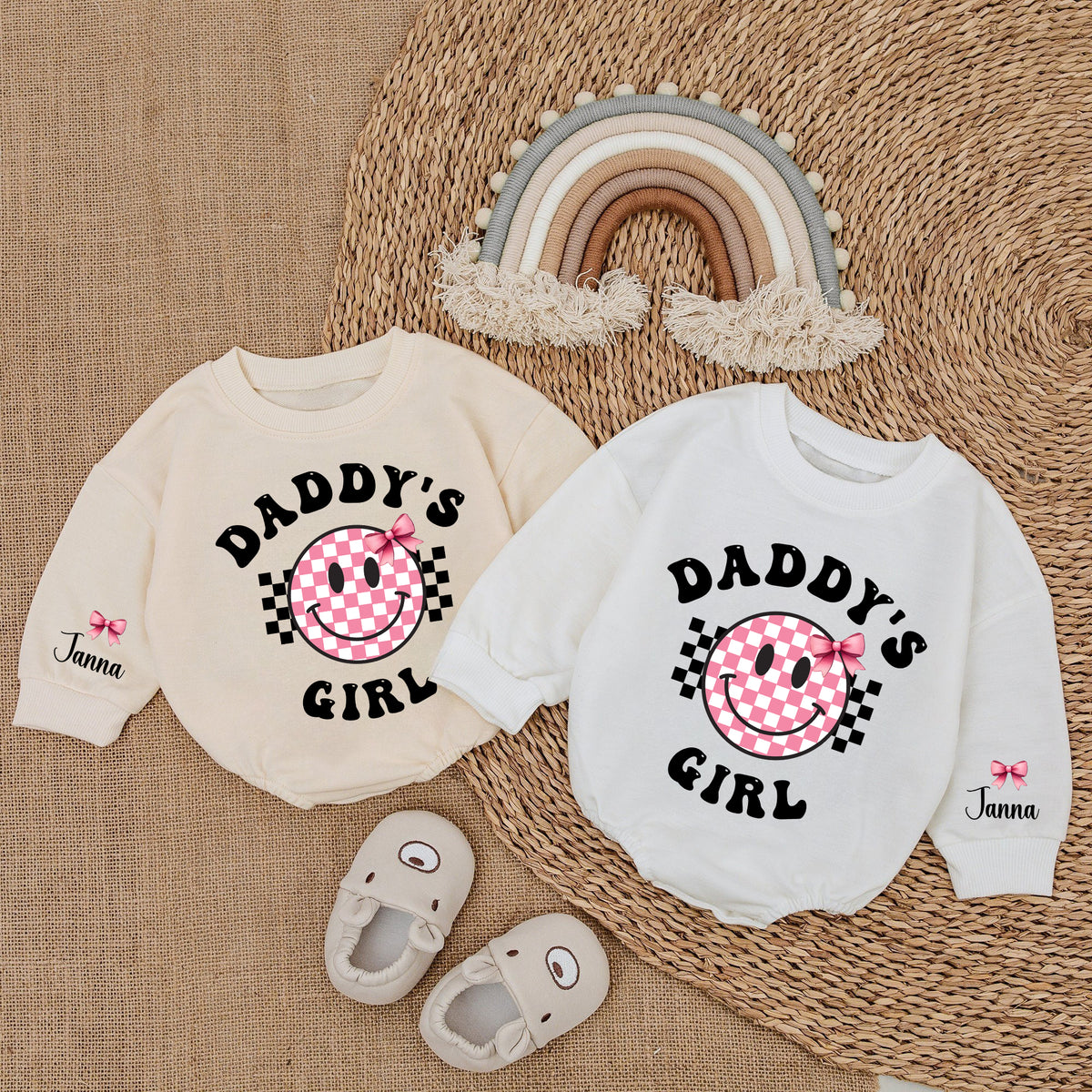 Baby Romper Long Sleeve Customize Daddy's Girl Personalized Custom Babysuit - Gift For Baby - LuthCreative