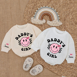 Baby Romper Long Sleeve Customize Daddy's Girl Personalized Custom Babysuit - Gift For Baby