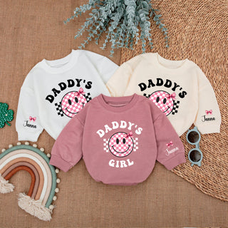 Baby Romper Long Sleeve Customize Daddy's Girl Personalized Custom Babysuit - Gift For Baby