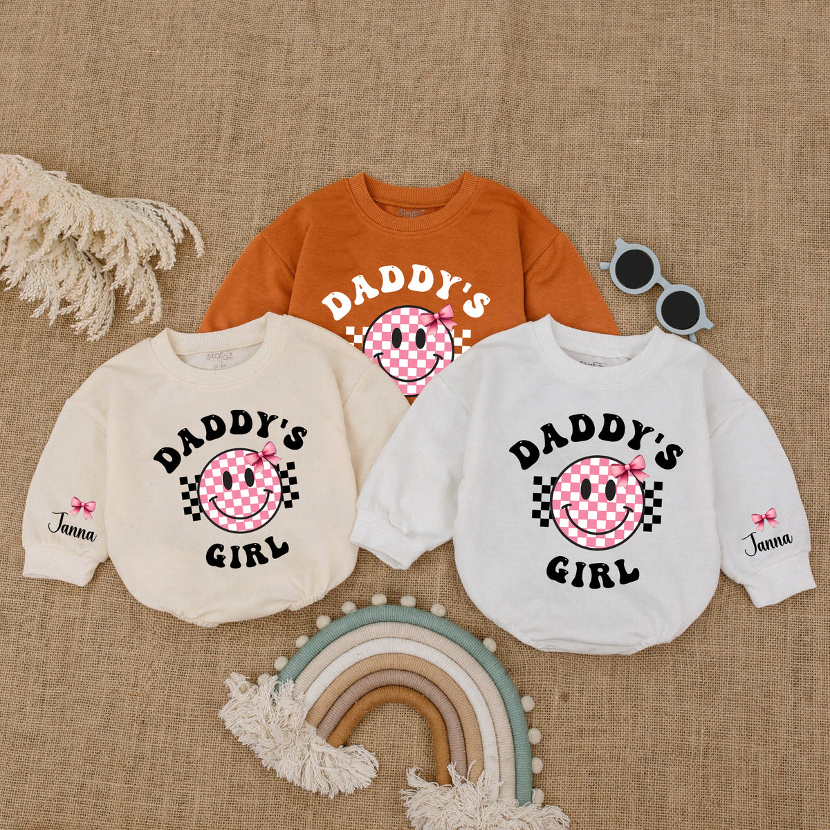 Baby Romper Long Sleeve Customize Daddy's Girl Personalized Custom Babysuit - Gift For Baby - LuthCreative