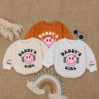 Baby Romper Long Sleeve Customize Daddy's Girl Personalized Custom Babysuit - Gift For Baby