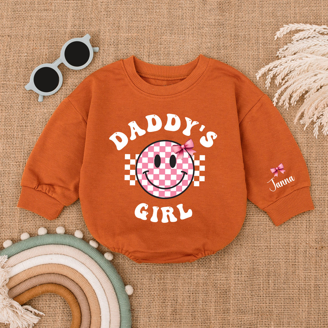 Baby Romper Long Sleeve Customize Daddy's Girl Personalized Custom Babysuit - Gift For Baby - LuthCreative