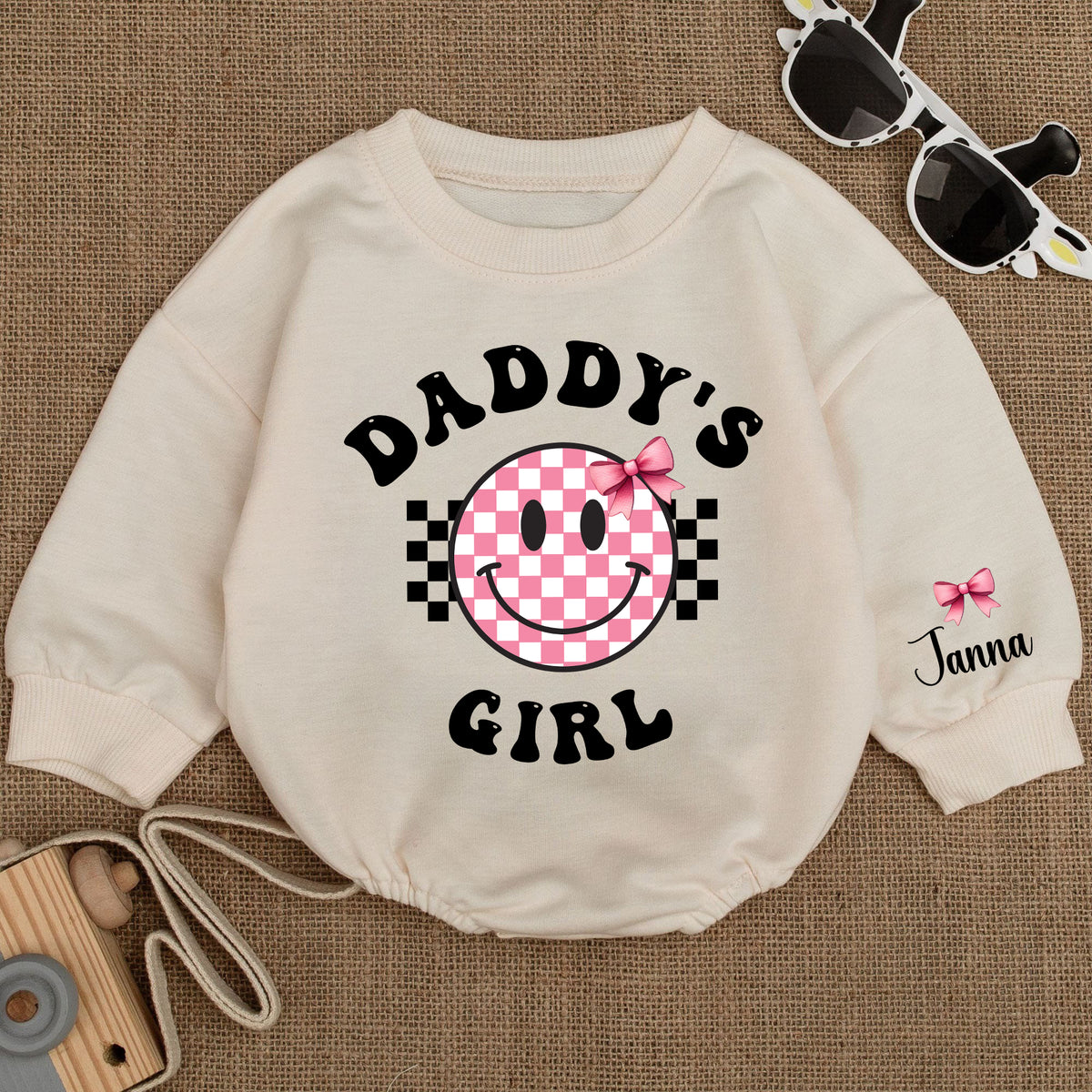 Baby Romper Long Sleeve Customize Daddy's Girl Personalized Custom Babysuit - Gift For Baby - LuthCreative