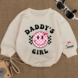 Baby Romper Long Sleeve Customize Daddy's Girl Personalized Custom Babysuit - Gift For Baby